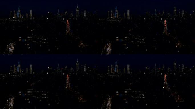 曼哈顿中城夜晚的城市景观