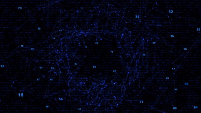 大数据4k素材丛形连接数字点通信传输背景