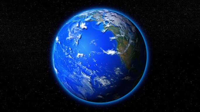 4K-行星地球在太空中旋转。循环逼真的旋转地球仪