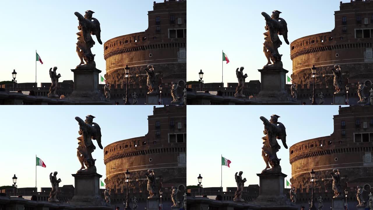 意大利罗马梵蒂冈圣安吉洛桥上的雕像。