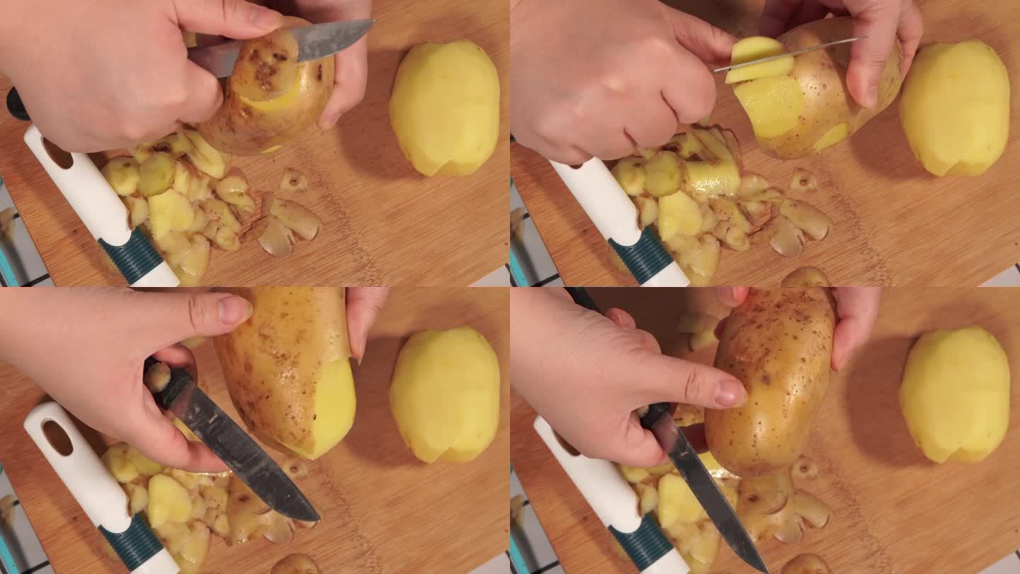 小刀挖发芽土豆马铃薯芽点 (2)