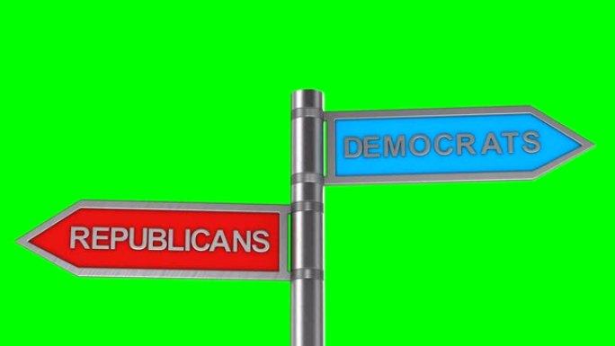 共和党和民主党之间的选择。孤立的3D渲染