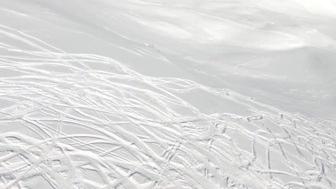 滑雪胜地天线白雪一片白色大地