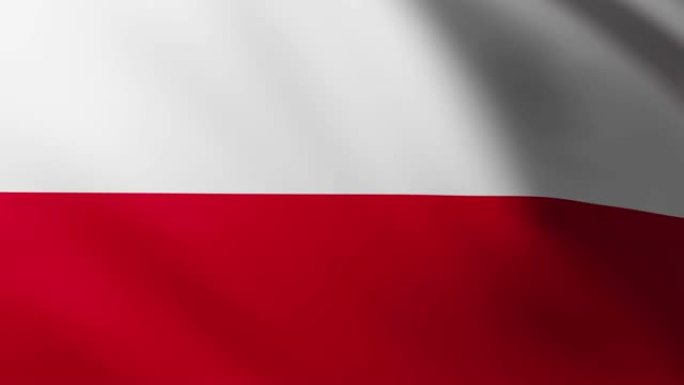 波兰大旗背景迎风飘扬