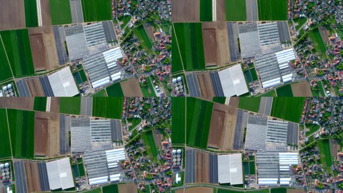 靠近温室的欧洲城市，靠近欧洲村庄的大型温室综合体，Google Maps错觉