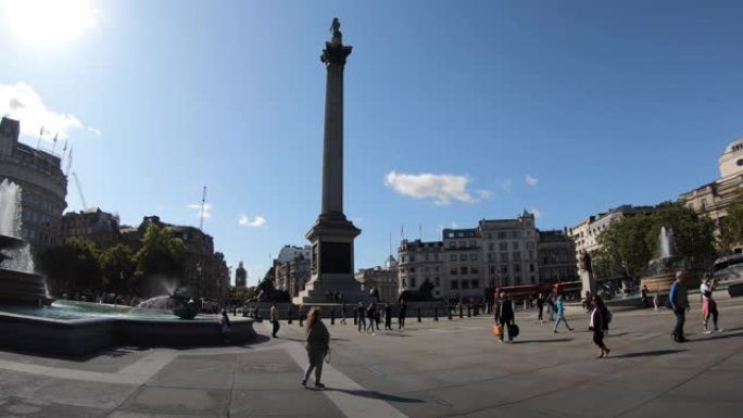 Timelapse Trafalgar Square in London City, England