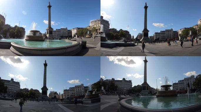 Timelapse Trafalgar Square in London City, England