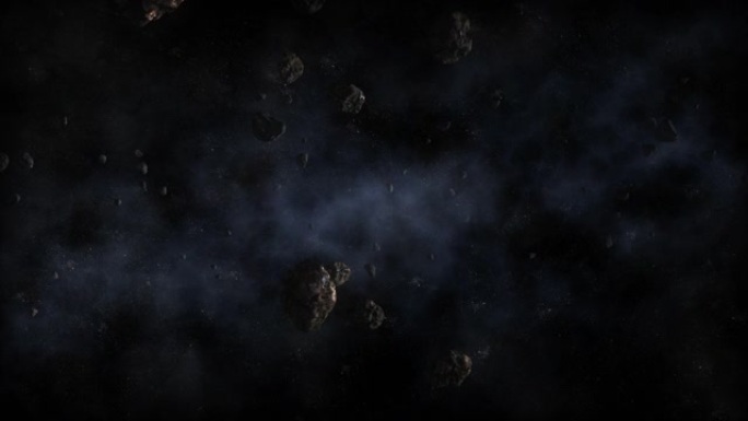 小行星在恒星背景下在太空中飞行