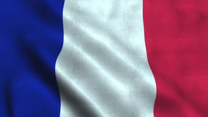 法国国旗在风中挥舞。法兰西共和国国旗