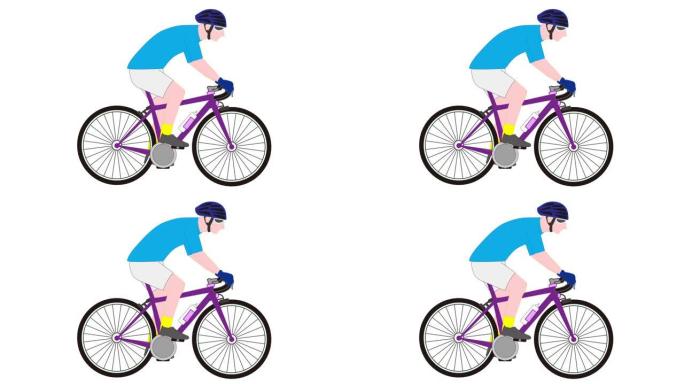 自行车比赛卡通人物骑车mg动画三维山地车