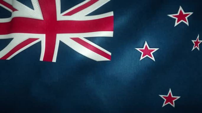 迎风飘扬的新西兰国旗