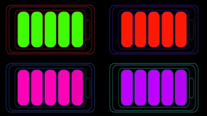 横幅和广告时间线时电池充电器彩虹变色