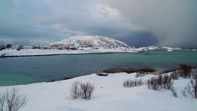挪威北部的冬季风光