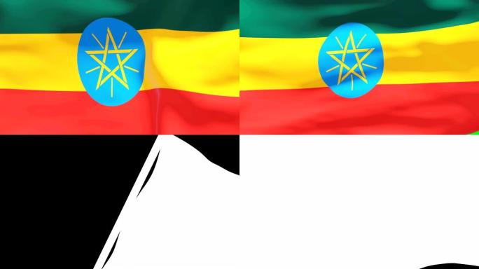 擦除埃塞俄比亚过渡旗4K 60 Fps