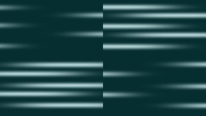 白色水平线在绿色背景下慢慢淡入淡出。3d线条动画。全高清，高分辨率可循环。