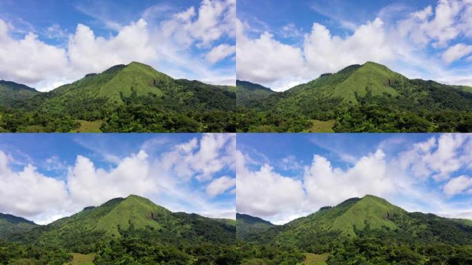 热带景观、山顶和蓝天带云