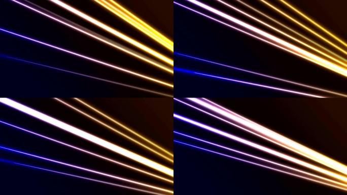 黄色和紫色激光霓虹灯线抽象运动背景
