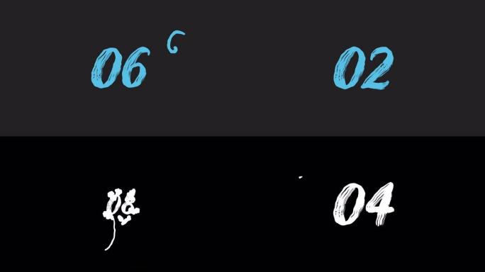 卡通手绘类型动画倒计时。从10到1。