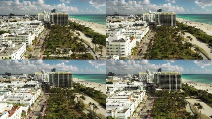 佛罗里达州迈阿密海滩空中无人机视频