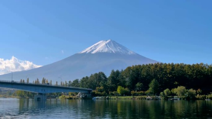 沿着日本富士的川口湖巡游