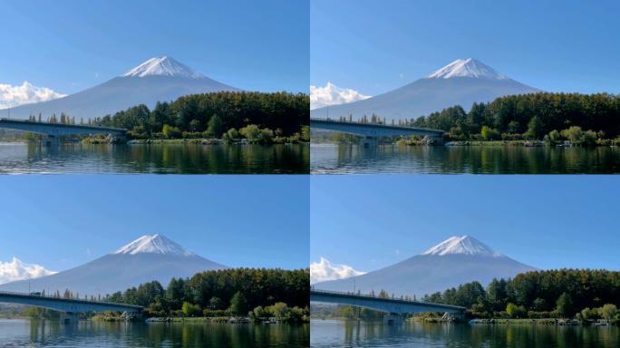 沿着日本富士的川口湖巡游