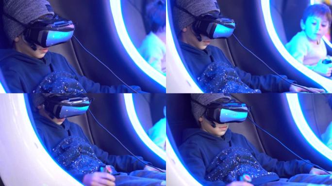 快乐男孩使用虚拟现实玻璃