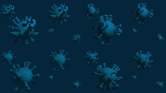 描绘新型冠状病毒肺炎病毒传播的3D渲染的高分辨率视频。