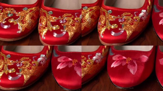 中国传统婚鞋特写实拍