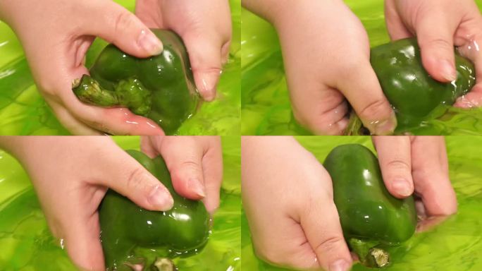 洗柿子椒青椒 (2)