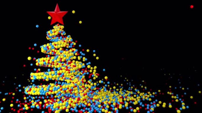 圣诞树的礼物出现，圣诞快乐和新年快乐2020动画。