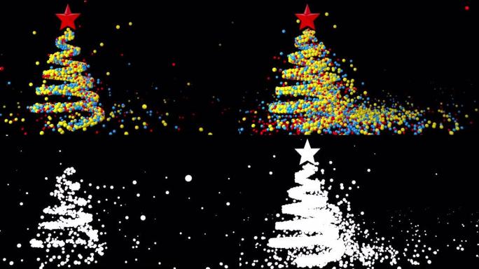 圣诞树的礼物出现，圣诞快乐和新年快乐2020动画。