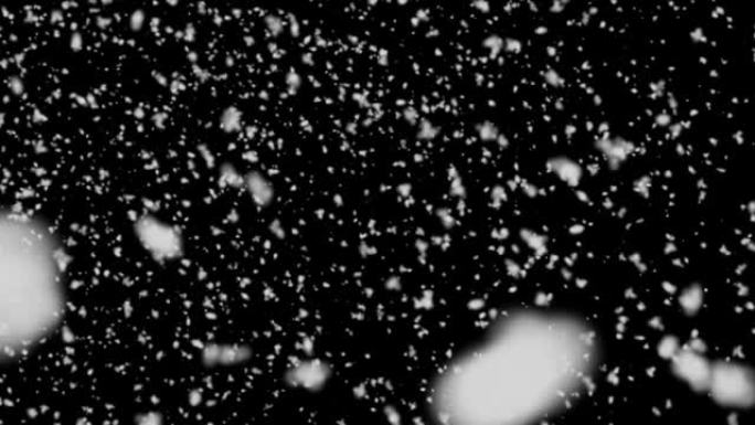 黑色背景高清1920x1080从顶部落下的大片雪