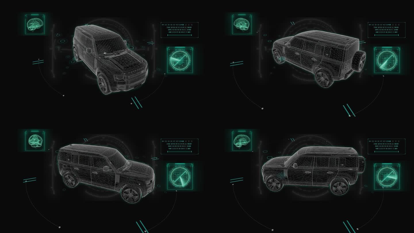 路虎卫士HUD科技界面展示素材
