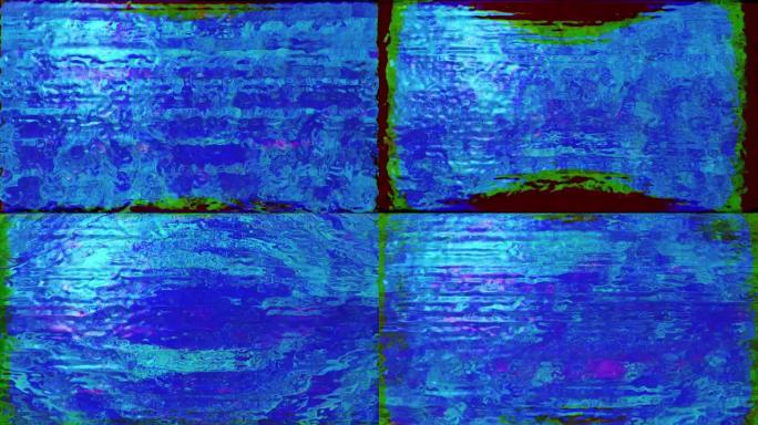 计算机生成的抽象素材，全息损坏的数据视频fx