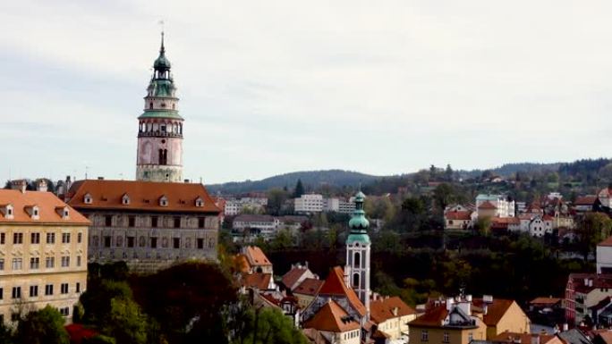 捷克布拉格老城区白天的城市景观视频
