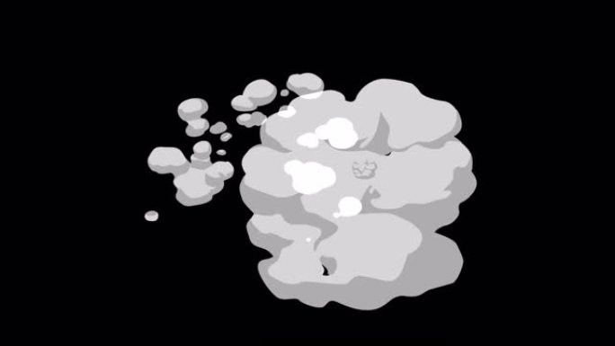 黑烟爆炸元素卡通动画手绘。