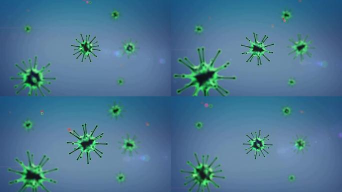 抗体攻击病毒病毒细菌蓝色