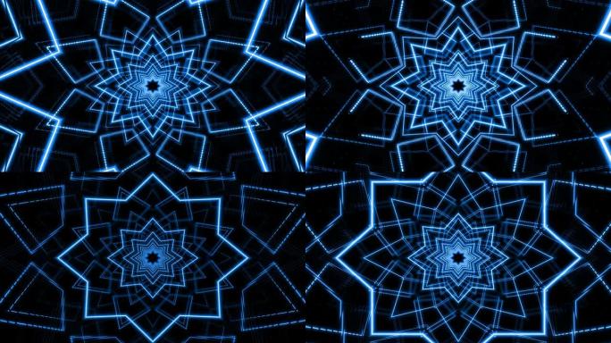 抽象蓝色环形几何形状隧道背景