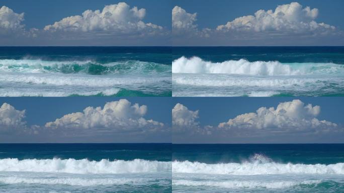 夏威夷瓦胡岛Banzai管道冲浪点的海浪破裂