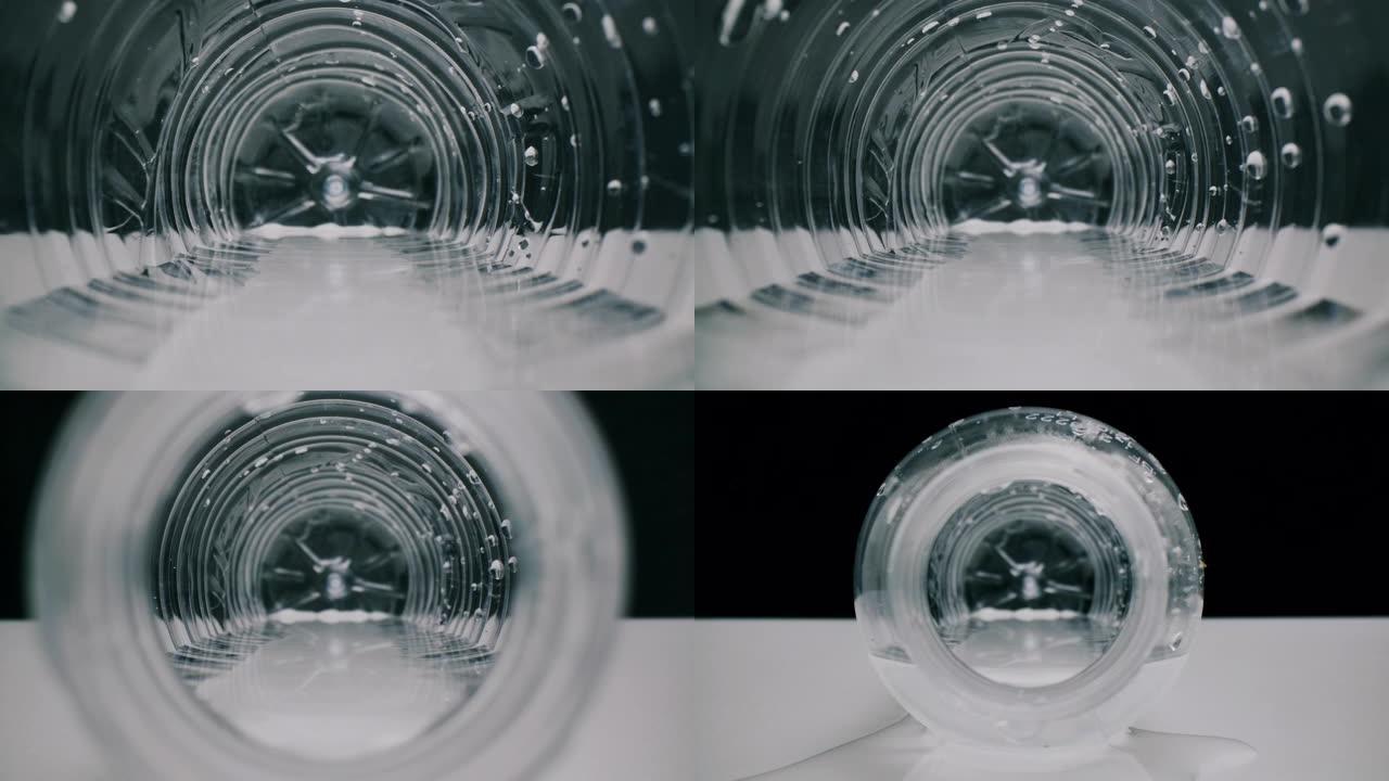塑料瓶回收概念，多莉宏观拍摄。