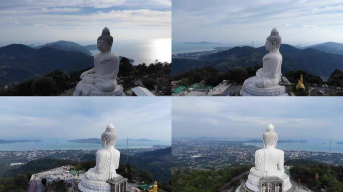 无人机视频。大白大佛的雕像。泰国普吉岛。