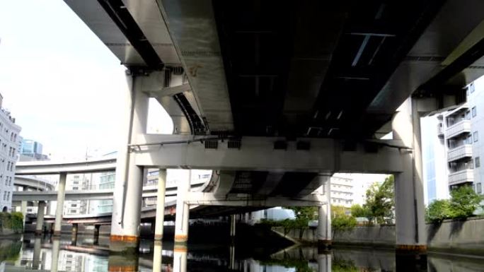 日本东京河中长桥下的景色