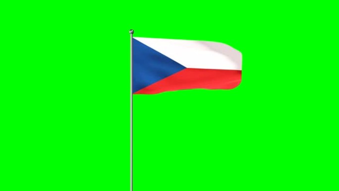 捷克升起的国旗动态动画背景