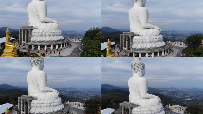 无人机视频。大白大佛的雕像。泰国普吉岛。