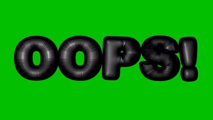 OOPS字外观的抽象3d动画