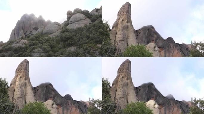 蒙特塞拉特山有雾，白天有强风