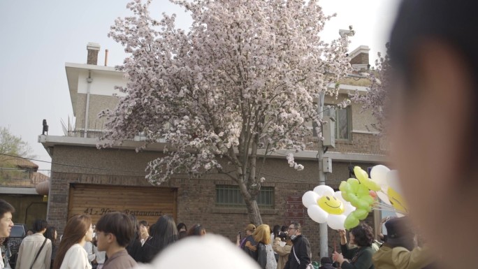 log素材 春季 街景 人群 气氛