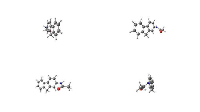 旋转2-乙酰氨基氟核分子视频