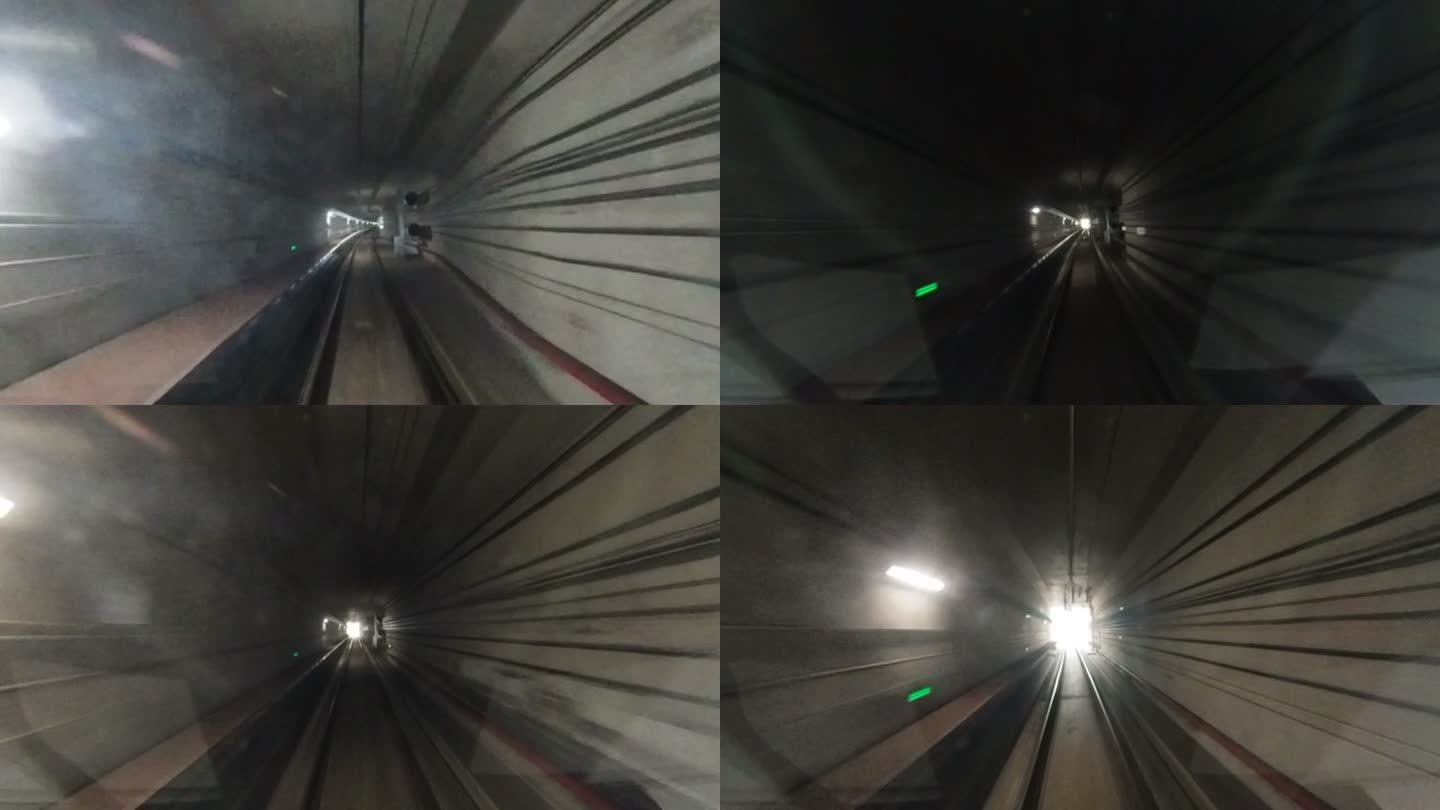 轨道穿梭 地铁车驶出隧道