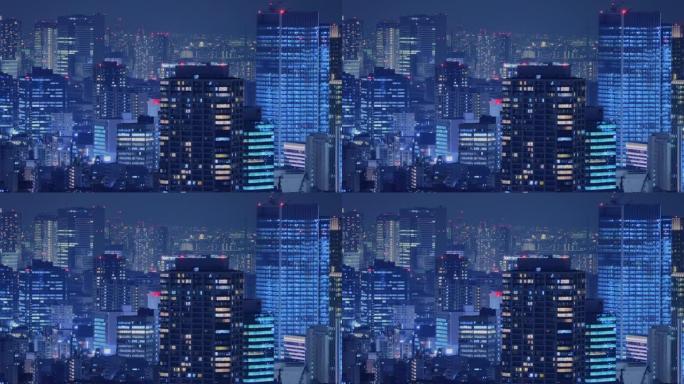 充满光明的东京夜景